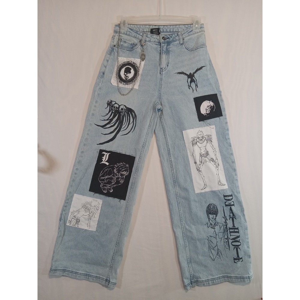 Death Note Patch Wide Leg Jeans Sz 7 Hot Topic Sold Out